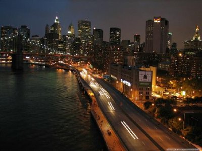 Vista nocturna de Manhattan