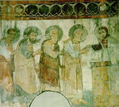 Particolare dell'affresco dal monastero di Akhtala, XIII secolo