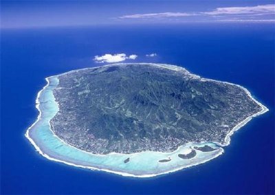 Foto aérea da ilha Rarotonga, Ilhas Cook