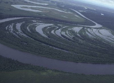 Vista aérea del Refugio Nacional de Vida Silvestre Innoko, Alaska
