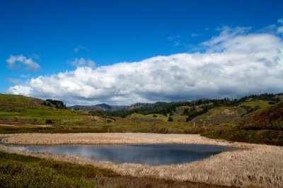 Mountain, Lake and Skies