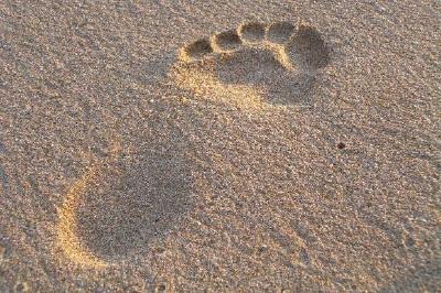 Fußabdruck im Sand