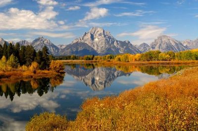 Mt. Moran and Oxbow Bend, Wyoming, USA jigsaw puzzle