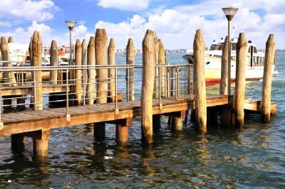 Schöne Straße, Canal Grande in Venedig, Italien