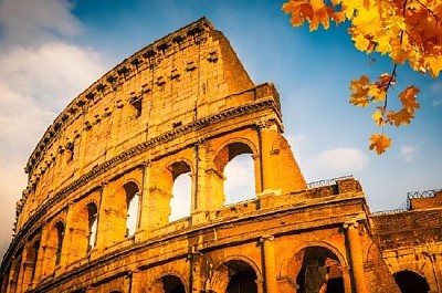 Coliseo al atardecer, Roma, Italia