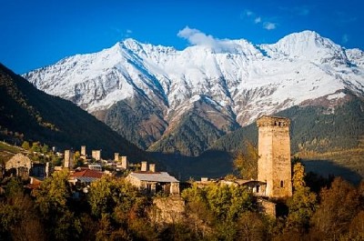 Svan Towers di Mestia, Svaneti, Georgia