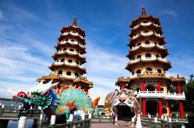 Famoso Pagode do Dragão e Tigre, Taiwan