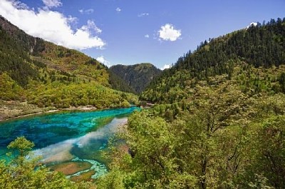 Lago das Cinco Flores em Jiuzhaigou, Sichuan, China