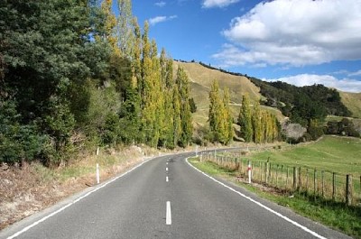 ニュージーランドの田舎道