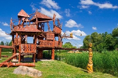 Cabane exotique dans les arbres