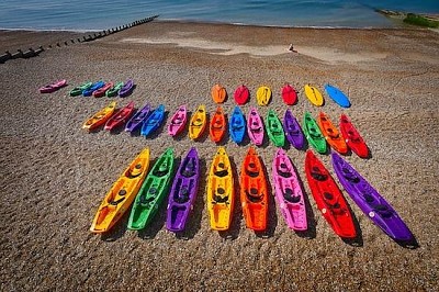 Kayaks at the Beach