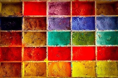 Paleta de colores de artista