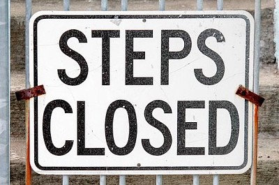 Steps Closed Sign