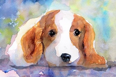 Portrait de chien aquarelle