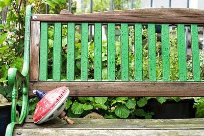 Banc de parc vert