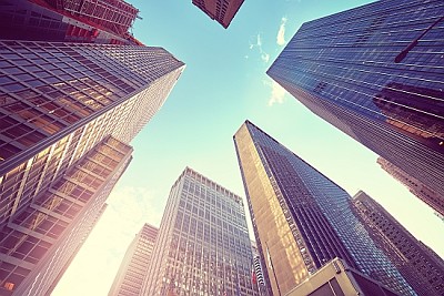 Manhattan skyscrapers at sunset, New York City jigsaw puzzle