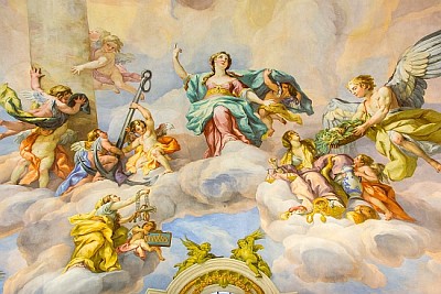 カールス教会のフレスコ画オーストリア、ウィーン