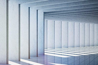 近代的なコンクリートホールの建築設計