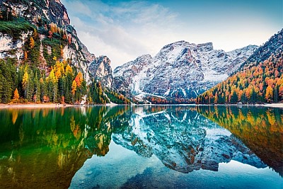 Colorful autumn landscape in Italian Alps, Italy jigsaw puzzle