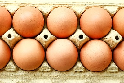 Eggs in paper box
