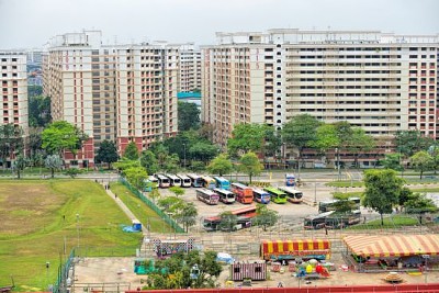 Vista de la calle de la ciudad de Singapur, Singapur