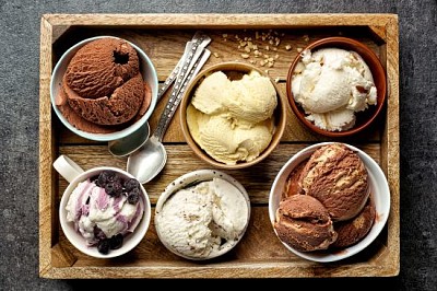 bowls of various Ice creams  jigsaw puzzle