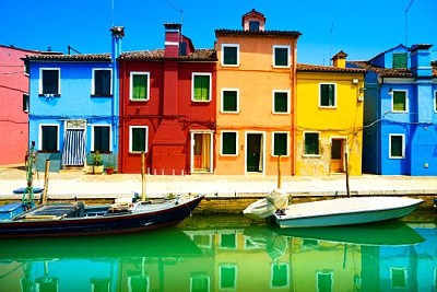 Venice landmark, Burano island canal