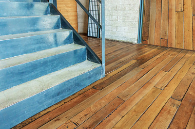 Stairway with Iron and Wooden Floor 