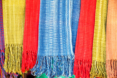 Nahaufnahme Detail der handgewebten Schal Textur