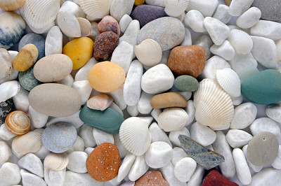 Light sea multi-colored stones close up. Backgroun jigsaw puzzle