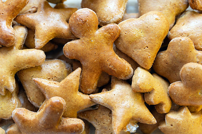 Brown gingerbread cookies, christmas time
