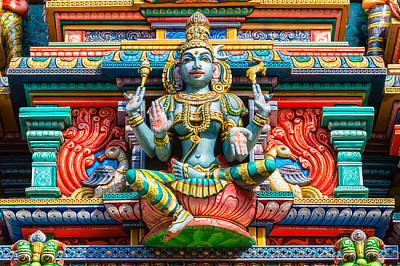 Thailand, Bangkok, Exterior detail of Sri Mariamma jigsaw puzzle