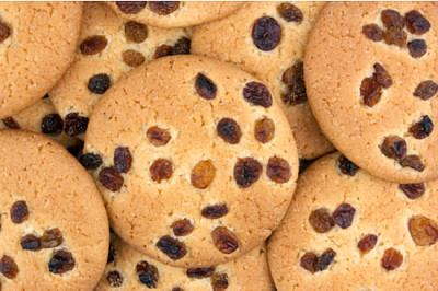 Biscotti di farina d'avena fatti in casa con uvetta