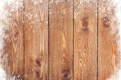 Old wood texture with snow christmas background