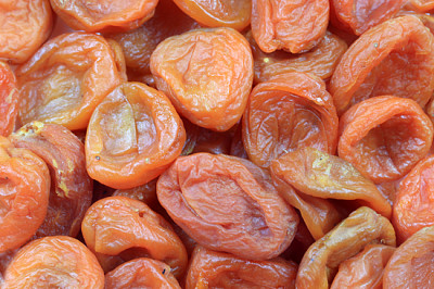 Fresh ripe dried apricot fruits as an element of t