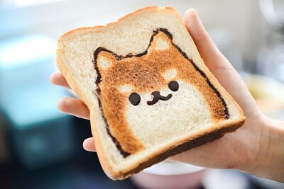Slice of Loaf Bread with Dog Face
