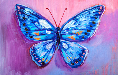 Pittura a farfalla blu
