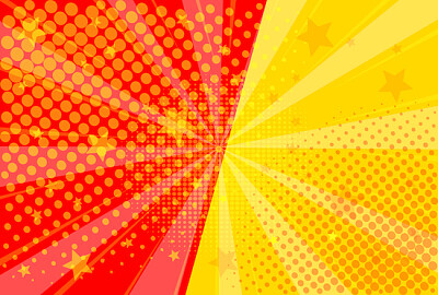 Textura de arte pop amarillo y rojo