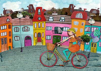 市内の自転車