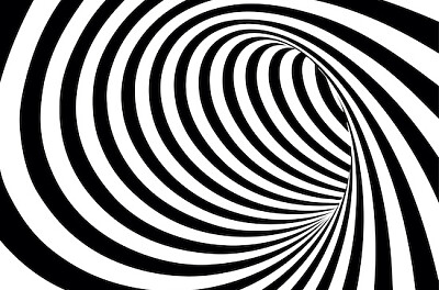 Tunnel en spirale noir et blanc