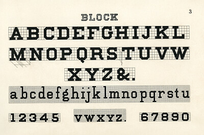 Bloco de caligrafia do alfabeto do desenhista