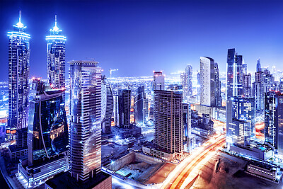 Dubai Downtown nattscen