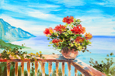 Landscape Bouquet of Flowers 