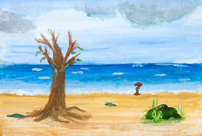 Pintura de praia simples