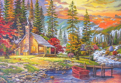 The sunset on the lake jigsaw puzzle