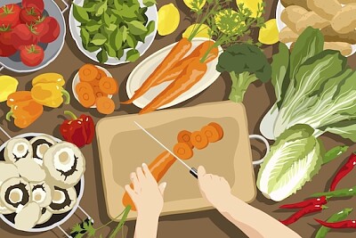 Ilustración de verduras frescas