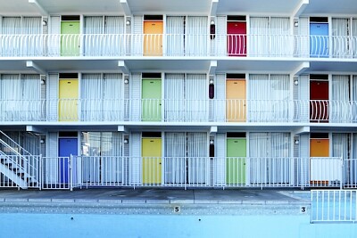 Motel storico colorato a Wildwood, New Jersey