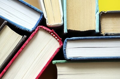 Primer plano de libros