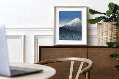 Ilustración enmarcada del monte Fuji