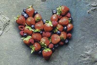 Fresas con forma de corazón